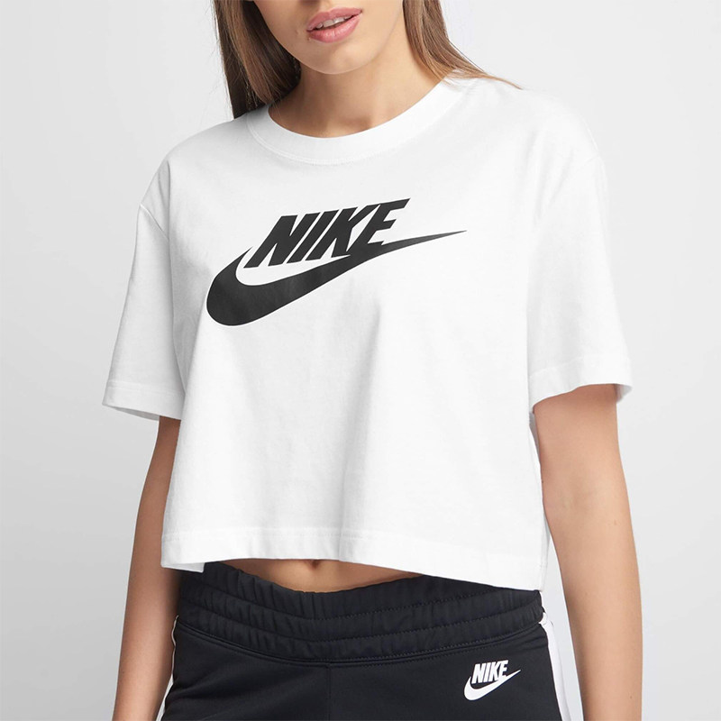 NIKE耐克女子夏季休闲运动短款T恤上衣白色BV6175_100