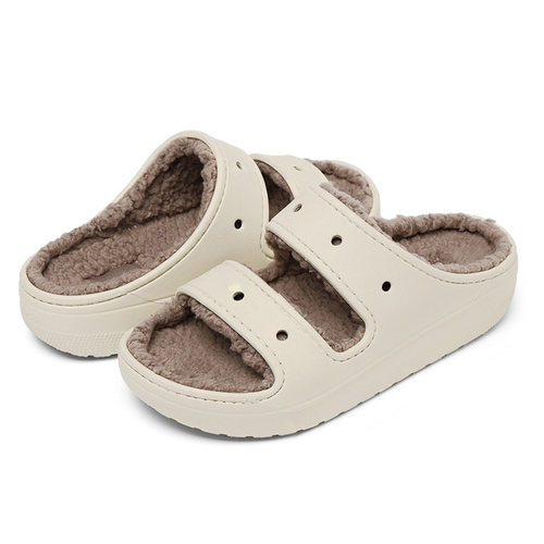 Crocs卡骆驰加绒保暖毛毛拖鞋