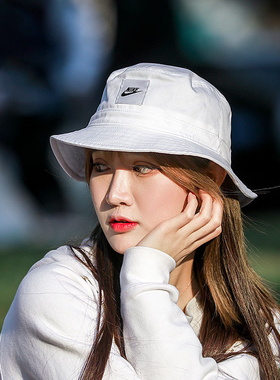 Nike耐克新款NSW渔夫运动帽纯棉休闲夏季白色CK5324-100