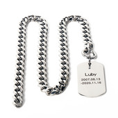 不锈钢宠物脖圈链子中大型犬狗牌挂链项圈银色饰品宠物德牧金毛