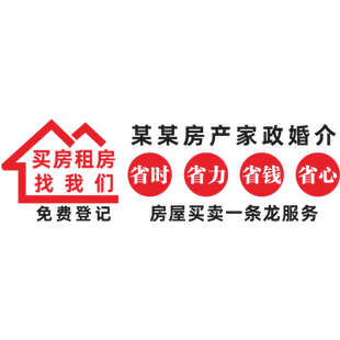 创意房产中介买房租房贴纸墙贴装饰门店橱窗玻璃门贴店面广告贴