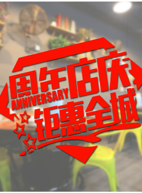 周年庆典商场开业气氛玻璃橱窗