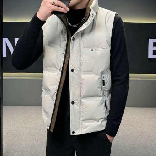 白鸭绒新款立领马甲男士