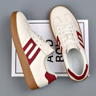 头层牛皮新款德训鞋真皮运动休闲男女同款板鞋新款平底百搭小白鞋