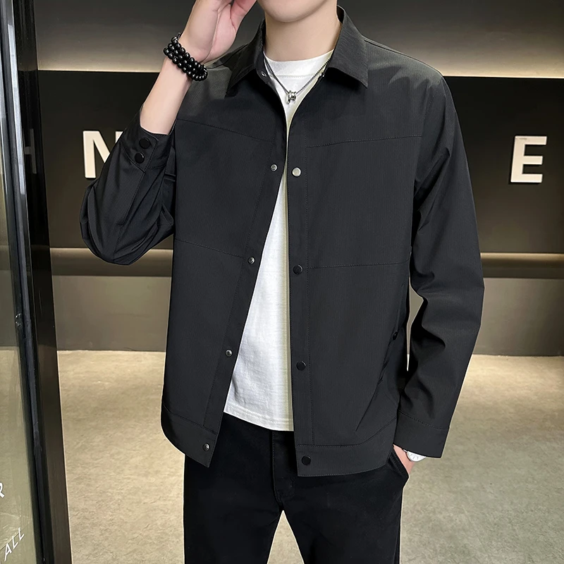 金勇丰男装穿搭男士外套春秋休闲短款高级感翻领夹克男款爆款上衣