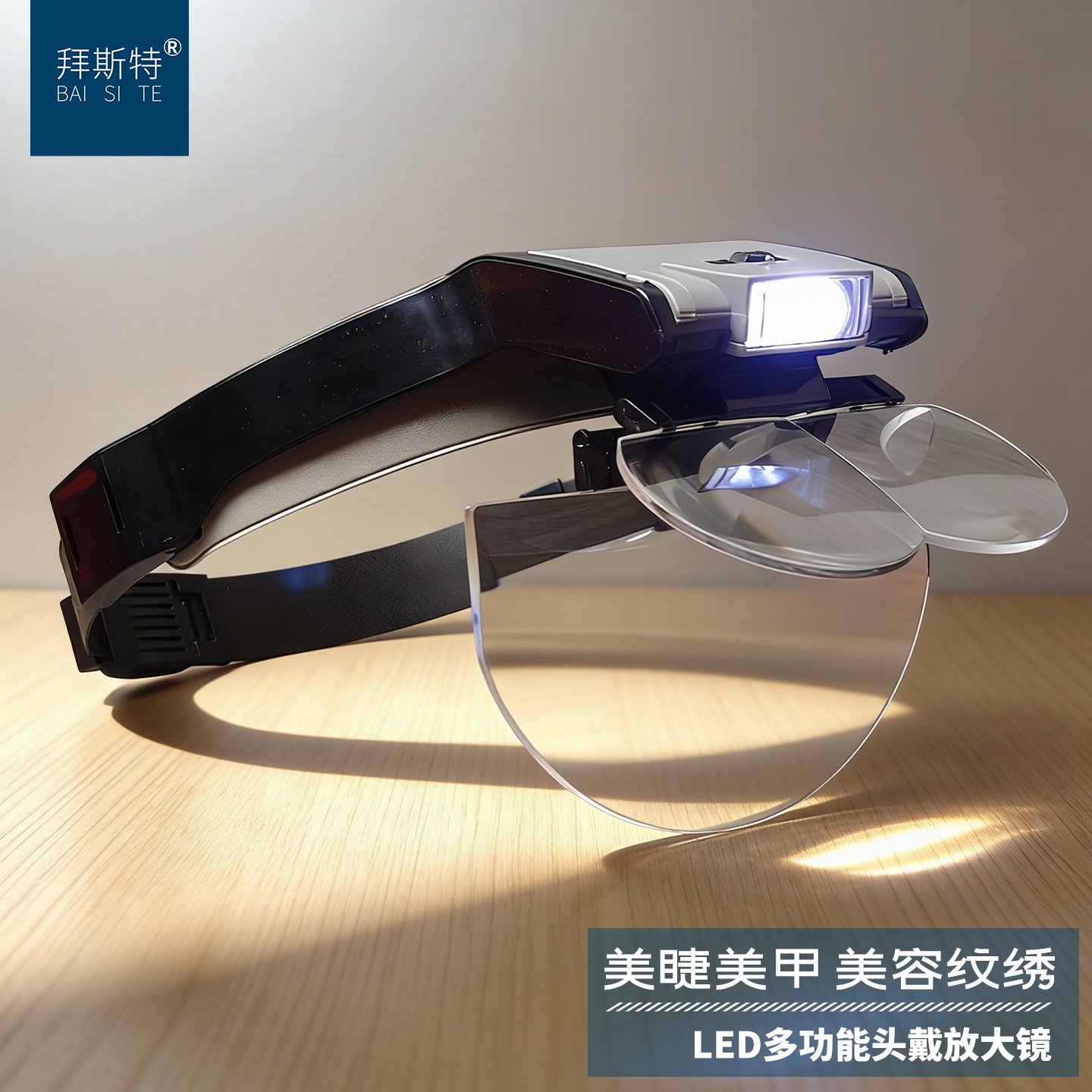 拜斯特头戴式放大镜美容拔黑头去粉刺工具美容院用美睫眼镜嫁接眼