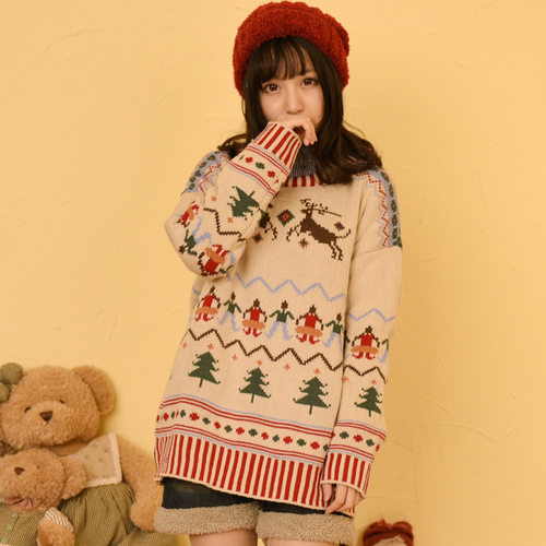 Christmas Sweater Knitted Sweater Fancy Sweater Autumn And W
