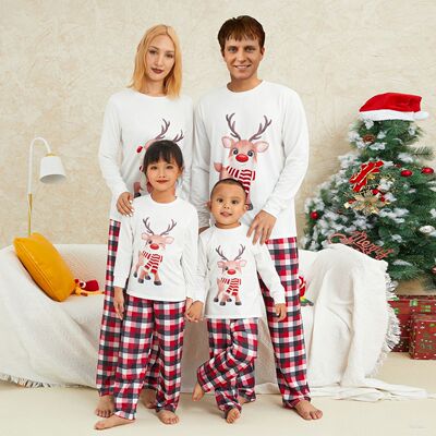 Family Matching Christmas Pajamas Outfits Long Sleeve Elk Pr