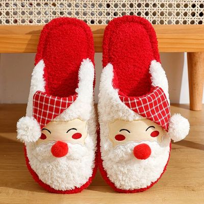 Fashion Christmas Santa Claus Slippers Women Indoor Cute Car