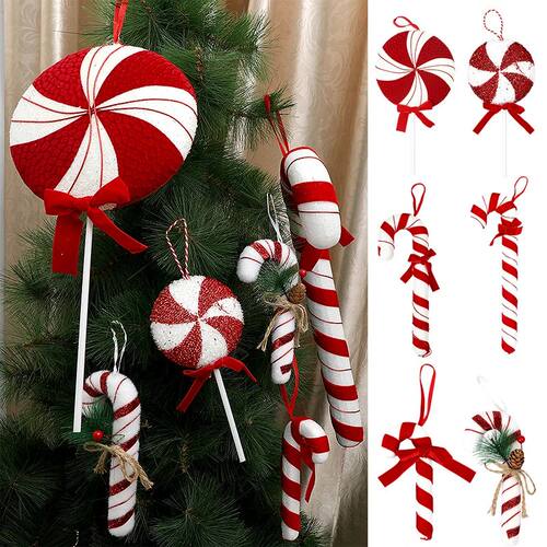 Large Christmas Lollipop Candy Cane Pendant Xmas Tree Hangin