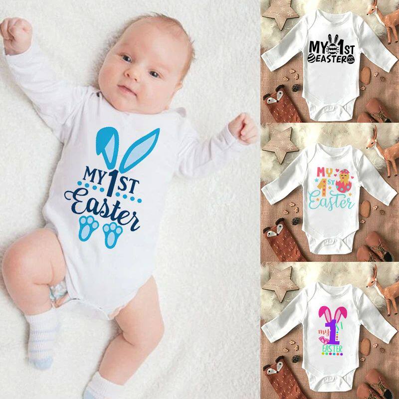 My 1st Easter Newborn Baby Spring Summer Rompers Infant Body