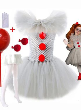 Pennywise Inspired Horrible Creature It Clown Tutu Dress Kid
