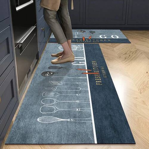 Non-slip Kitchen Mat Long Rugs Crystal Velvet Carpet for Liv