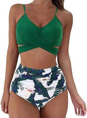 12 Colors Women Slim Bikini Sets High Waisted Sexy Swimwear