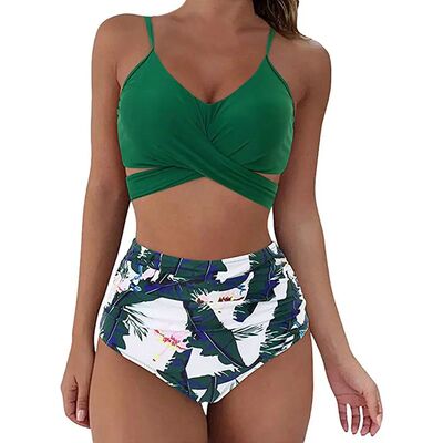 12 Colors Women Slim Bikini Sets High Waisted Sexy Swimwear