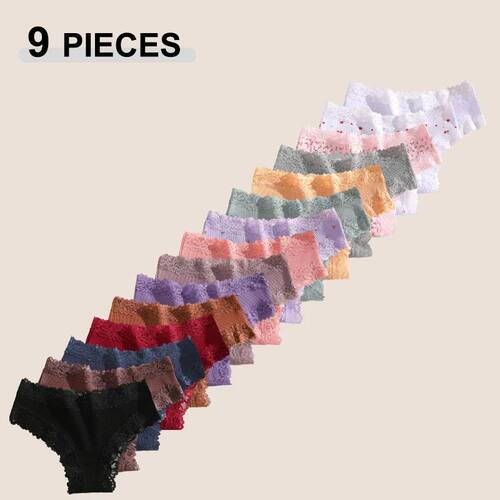9Pcs/Set Women Seamless Cotton Fabric Brazilian Pants Sexy L