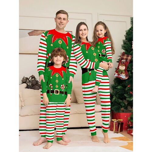 2025 New Christmas Pyjamas Family Look Couples And Kids Matc