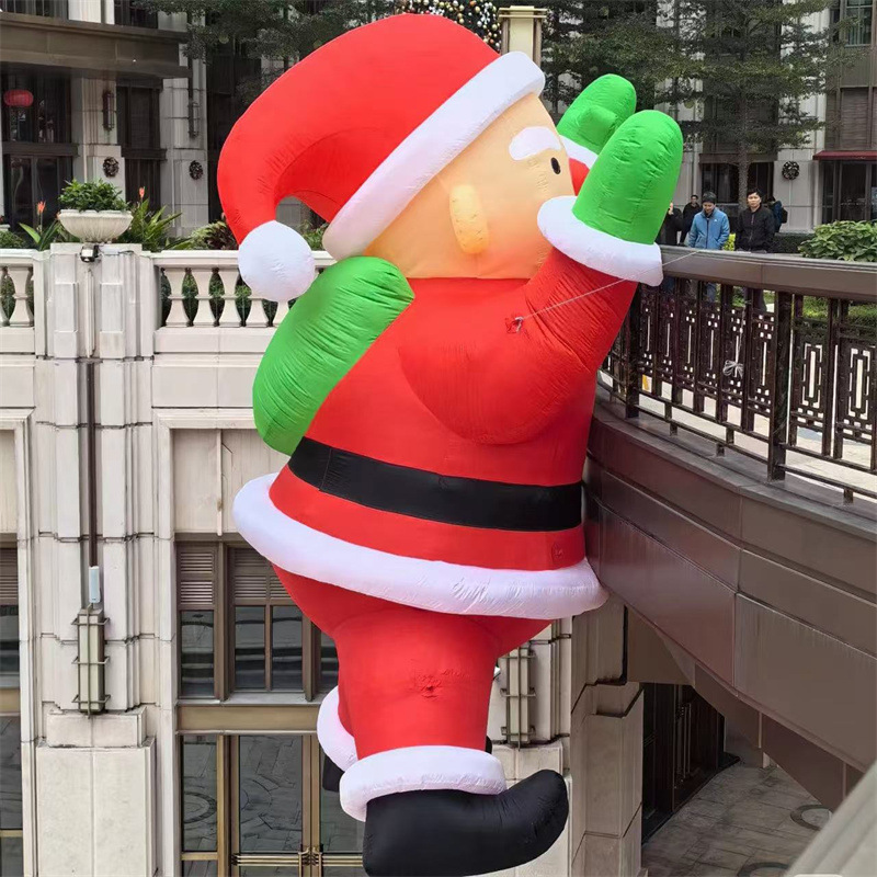 Christmas Inflatable Santa Claus Climbing Wall Air Model Lum