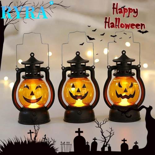 Halloween Hanging Pumpkin Light LED Ghost Lamp Candle Light