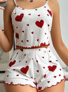 Women's Pajamas Set Sleepwear 2 PCS Short Tank Tops And Shor