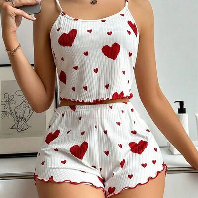 Women's Pajamas Set Sleepwear 2 PCS Short Tank Tops And Shor