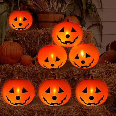 5Pcs Halloween LED Glowing Balloons Horror Ghost Pumpkin