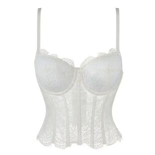 Corset Lace Fish Bone Bustier Vest Women Sexy Mesh Breathabl