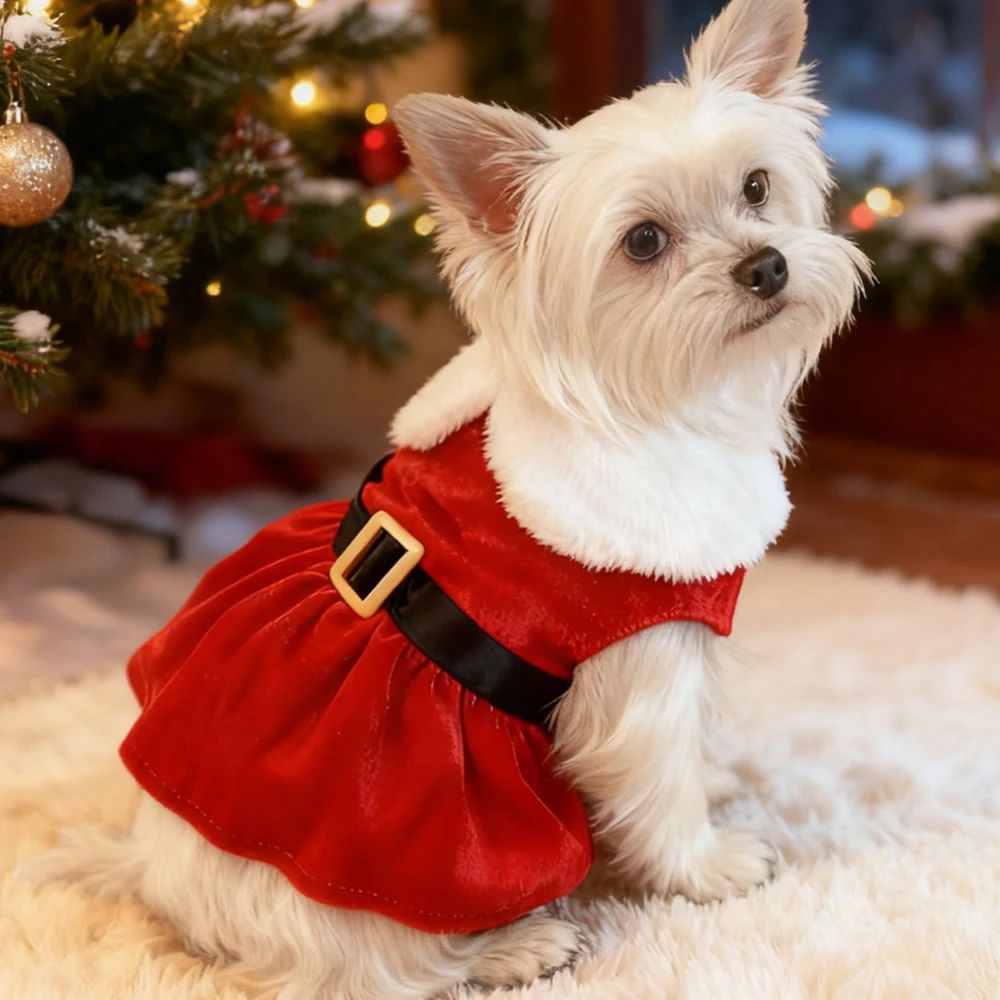 Cute Pet Dresses Christmas Festival Party Costume For Small