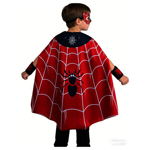 Kids Superhero Costume Set Cartoon Anime Spider Cape Mask Bo