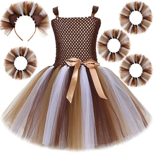 Jungle Lion Party Dresses for Girls Kids Animal Halloween Co