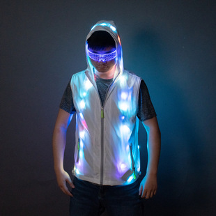 Led Clothes Colorful Luminous Hood Light Sleeveless