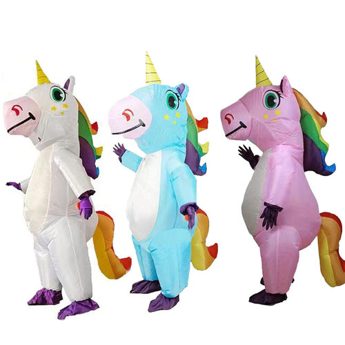 Halloween Doll Costume Funny Colorful Unicorn Inflatable Cos