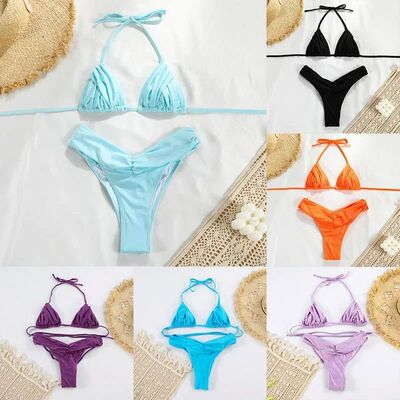 Bandage Bikinis Set Sexy Bikini Sets Solid Swimsuit Women Be