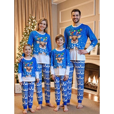 Christmas Family Pajamas Matching Set Long Sleeve Snowflake
