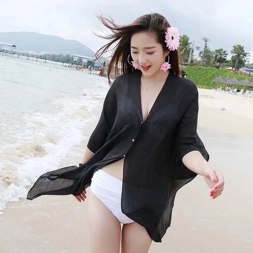 Beach Cover Up Women Chiffon Bikini 2024 Scarf Pareo Lady Sa