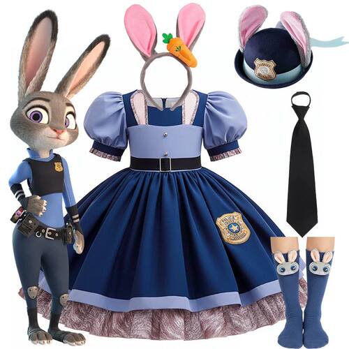 Girl Cosplay Disney Judy Hopps Police Officer Dress Zootopia