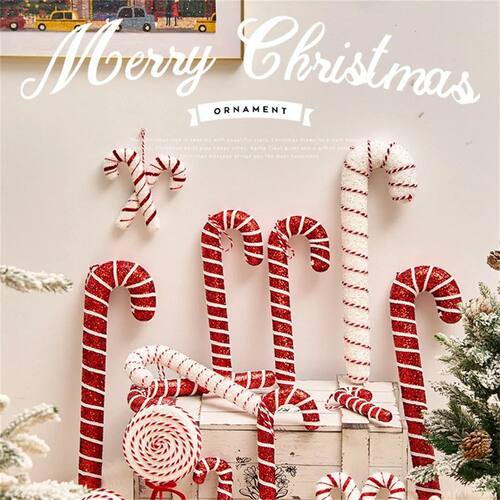 Christmas Candy Cane Pendant 2025 Xmas Tree White Red Lollip