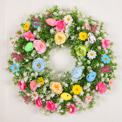 Huizhao Easter Wreath 55 Cm Spring Colorful Eggs Berries Euc