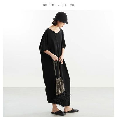 Irregular Long Dress Pure Cotton T-Shirt Dress Loose Fit New