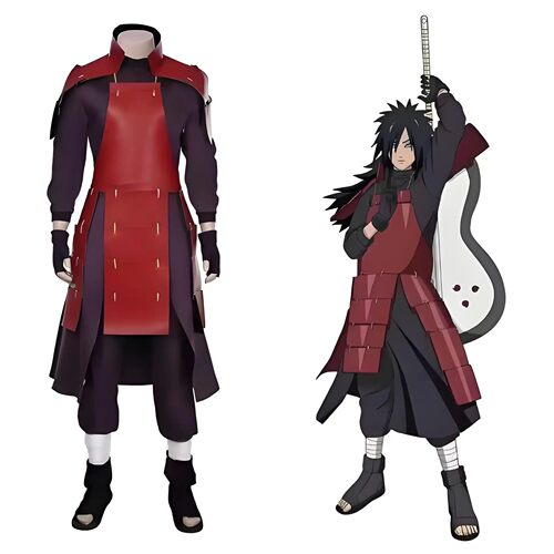 Anime Akatsuki Uchiha Madara Cosplay Costume Man Armor Linin