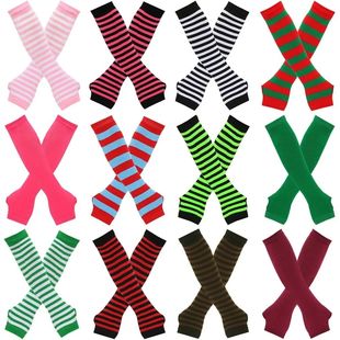 Warmer Knitted Long Fingerless Gloves Elbow Mittens Christma