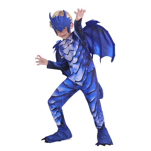 Kids Deluxe Frost Dragon Cosplay Fantasy Costume For Back To