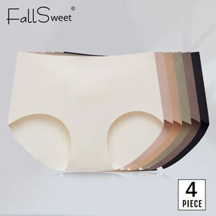 Falllsweet 4Pcs/Set Seamless Silk Briefs For Women Mulberry