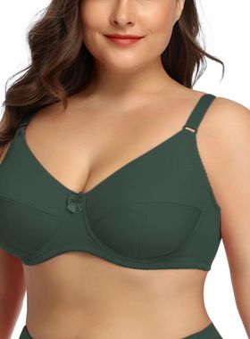 Plus Size Bras for Women Underwire Bra no Pad Thin Unlined L