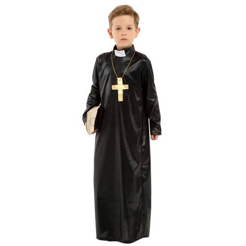 Halloween Costumes for Kids New Style Boys Black Priest Cost