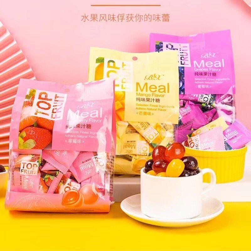 BX博翔网红纯味果汁糖果味糖果独立小包装芒果味草莓味芒果糖颜值图片