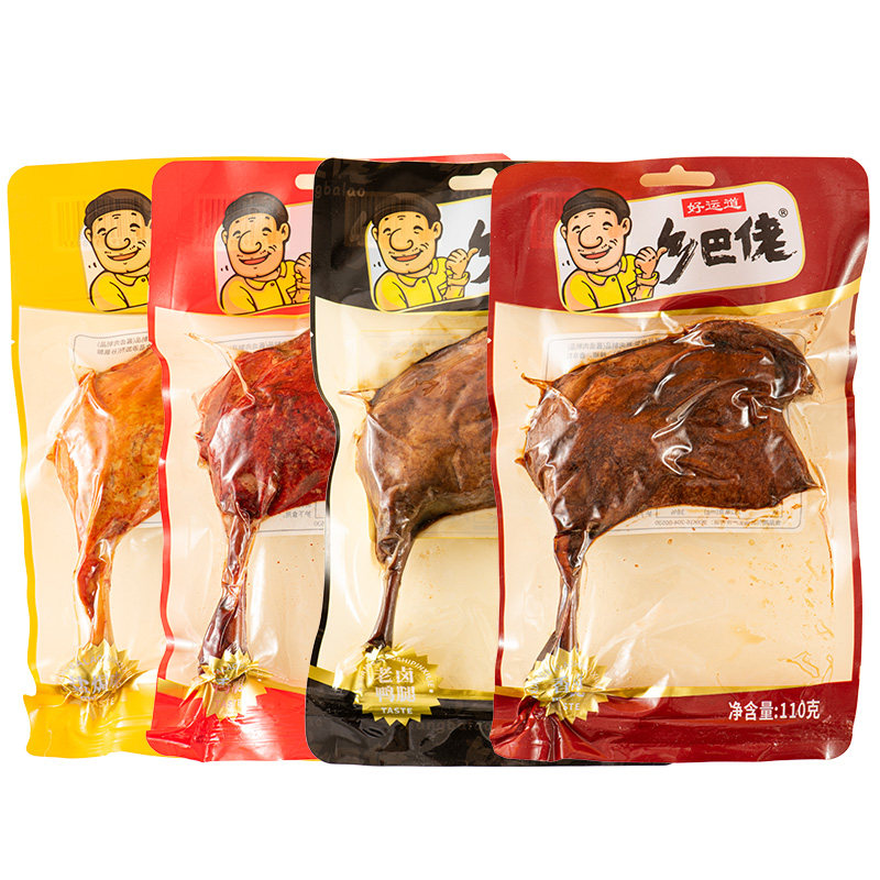 好运道乡巴佬大鸭腿香辣盐焗卤味熟食鸭肉小吃休闲食品开袋即食