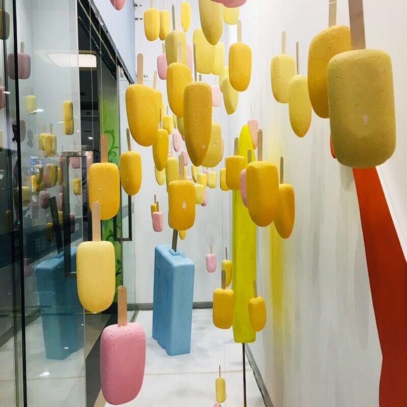 夏季装饰卡通仿真泡沫冰棍造型装饰品商场橱窗挂件小雪糕摄影道具