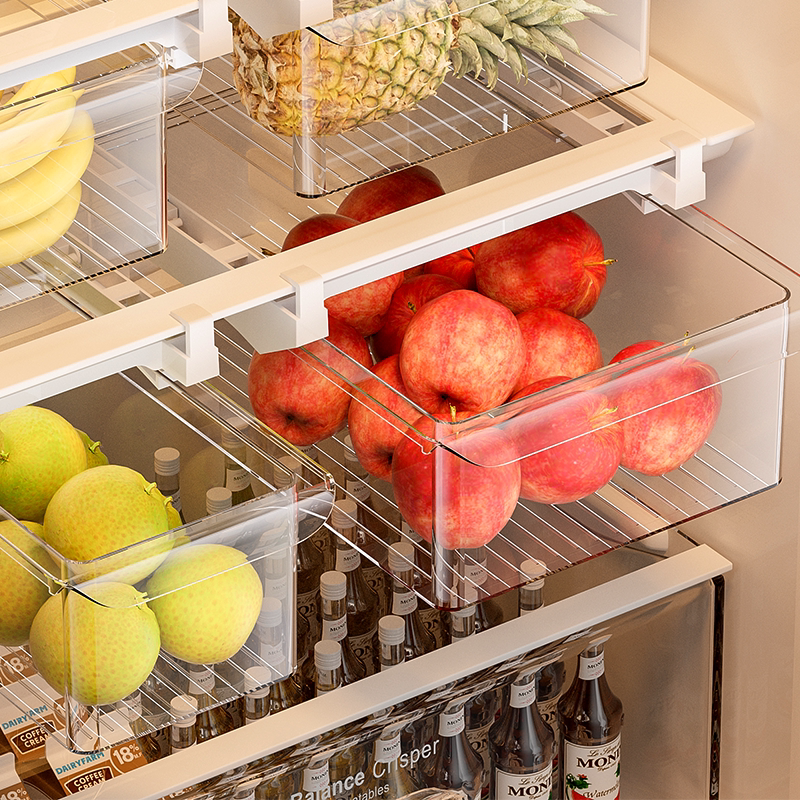 悬挂抽屉式冰箱鸡蛋收纳盒整理神器水果保鲜厨房食品级专用储物盒,收纳整理,食物收纳盒,淘宝优惠券,粉丝福利购,淘宝优惠卷