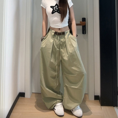 阔腿弯刀裤女夏季2025新款慵懒风松弛感百搭休闲工装长裤